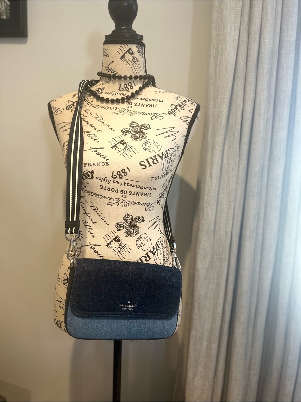 kate spade Two-Tone Denim & Navy Velvet Crossbody